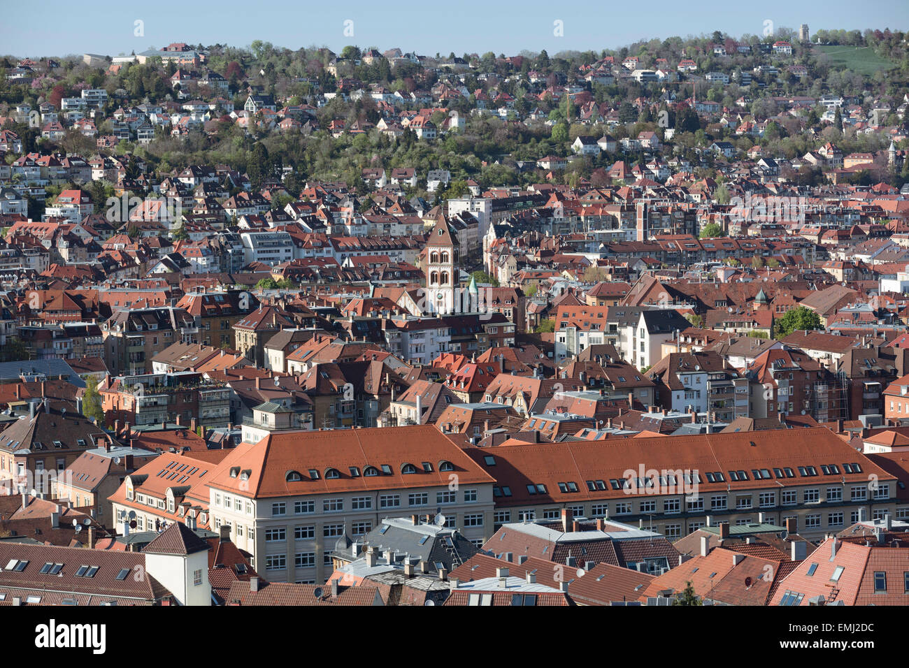 Germany, Stuttgart, StuttgartWest, sea of houses view from