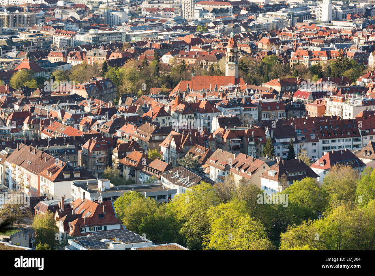Germany, Stuttgart, overview of sea of houses Lehenviertel as seen from ...