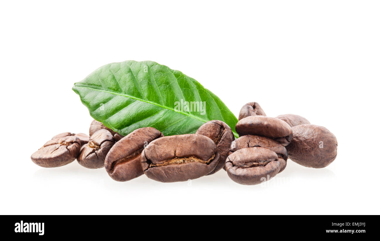 Coffee beans isolated on white background Stock Photo - Alamy