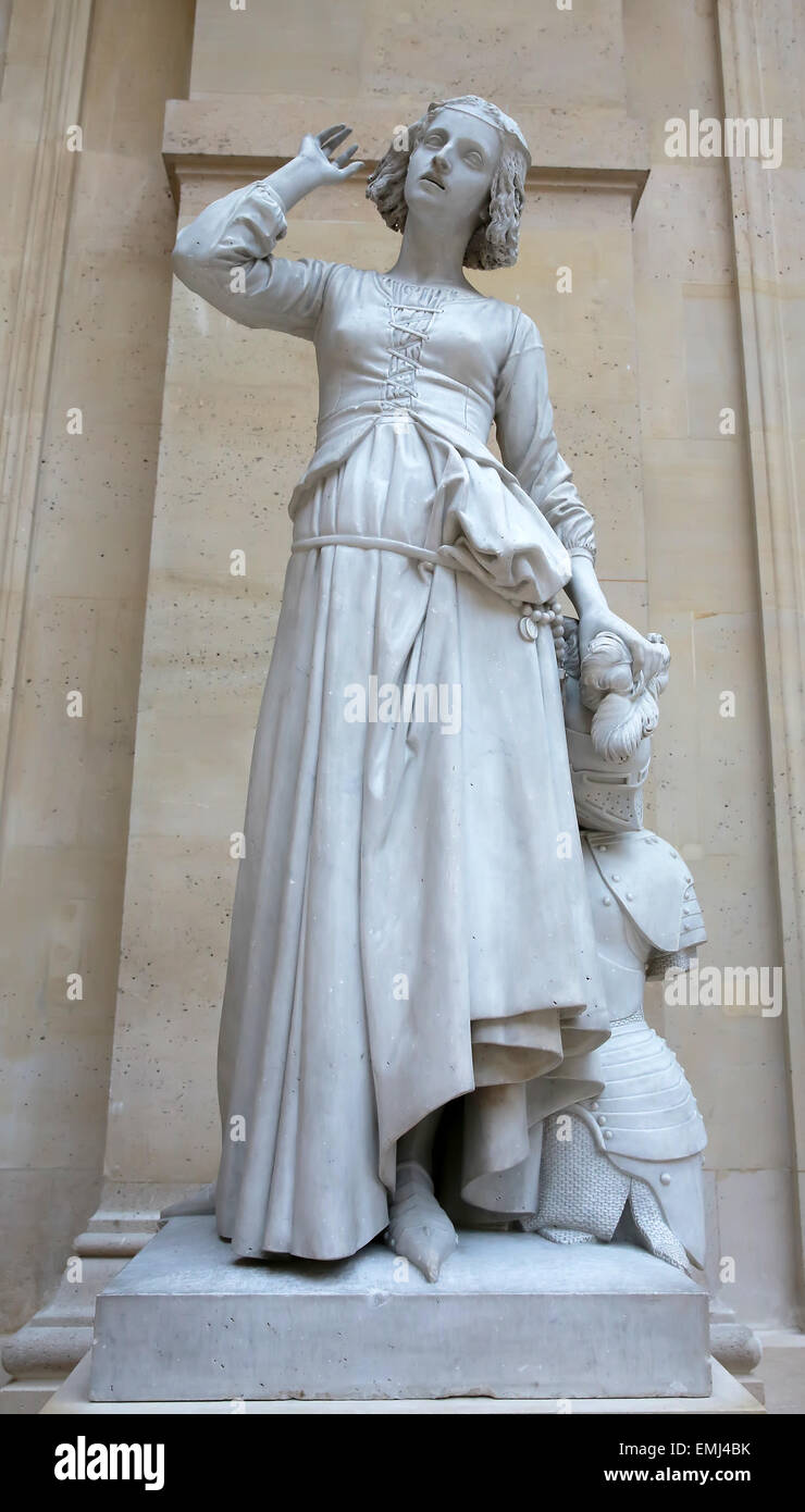 Old Monument of Jeanne d&rsquo;Arc (Joan of Arc) in louvre museum Stock Photo