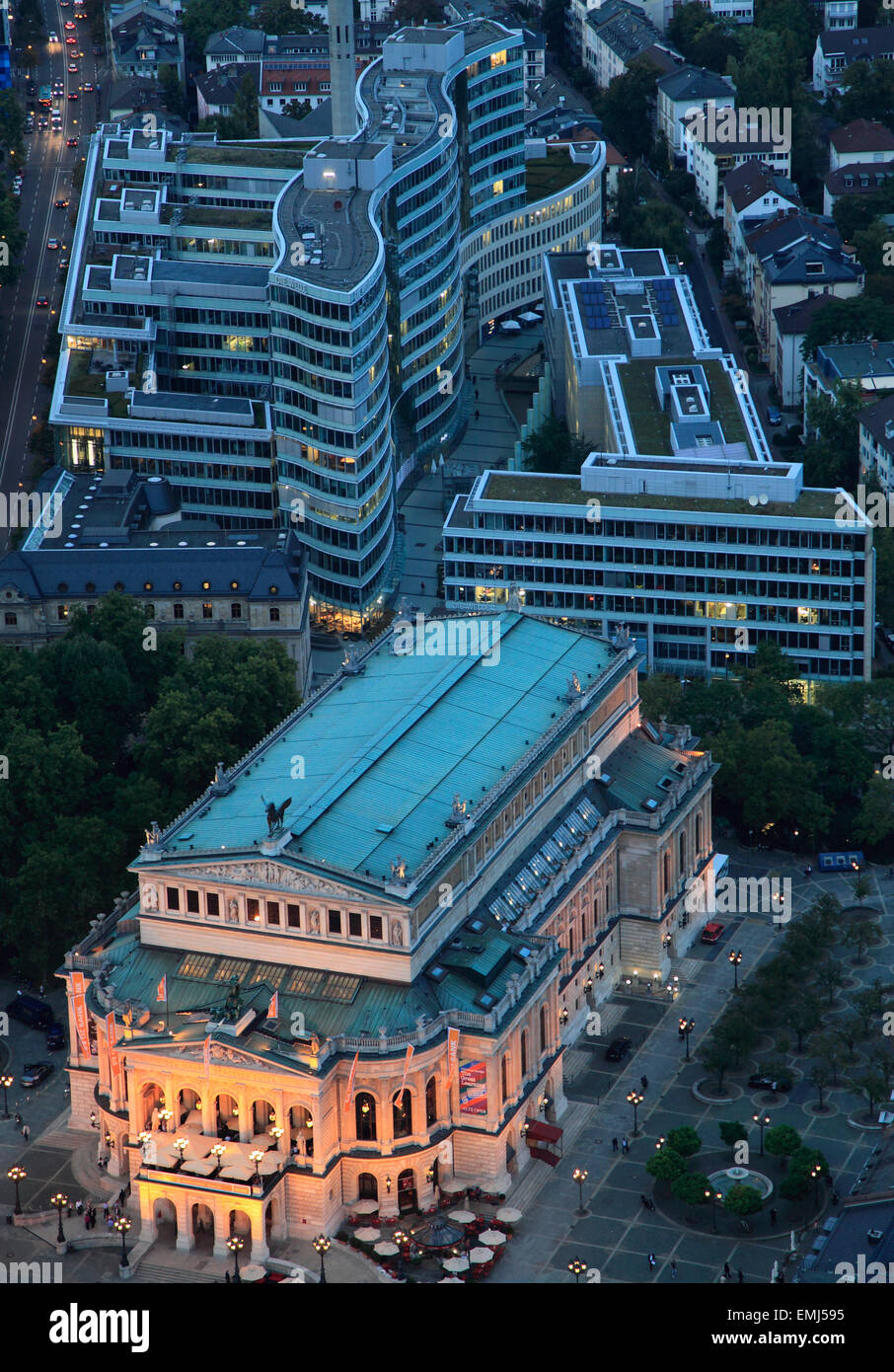 Germany, Hessen, Frankfurt am Main, Alte Oper, Opera, aerial view, Stock Photo