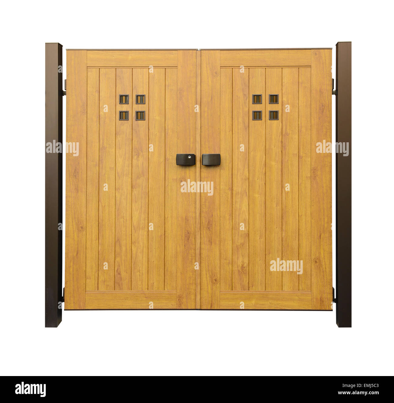 Wooden door in Japanese style Stock Photo