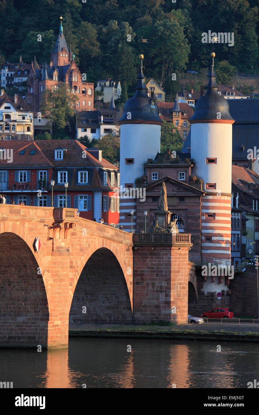 Germany Baden-Württemberg Heidelberg Old Bridge Neckar River Stock Photo
