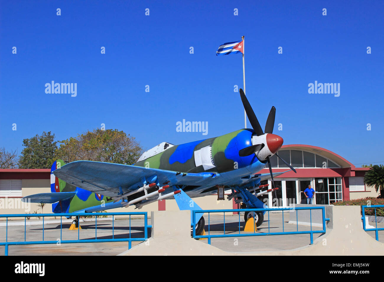 Downed airplane Bay of Pigs Museum Playa Giron Cuba Stock Photo