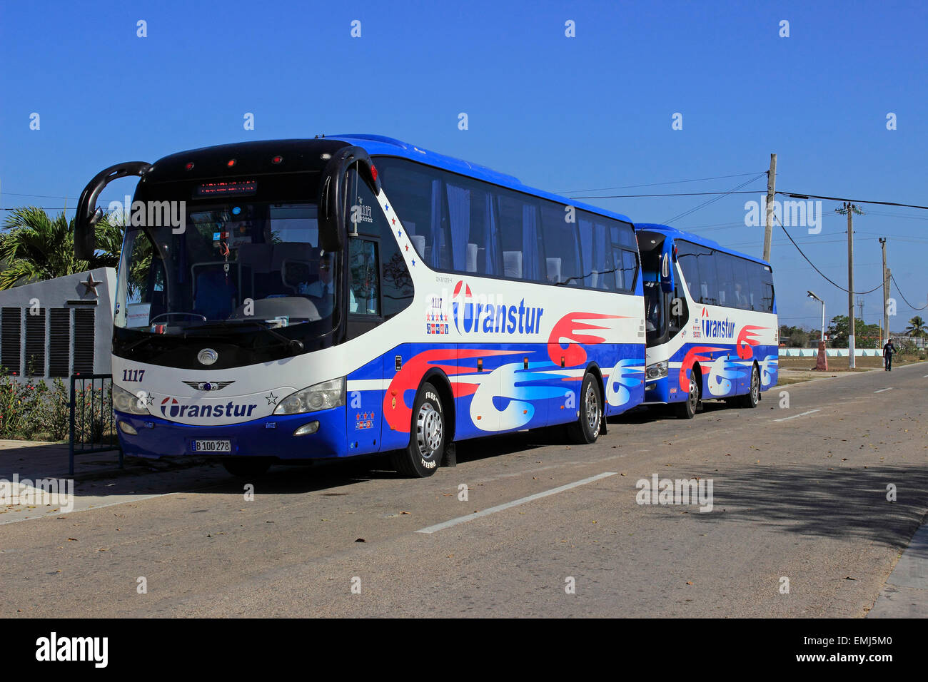 New Chinese made tour buses Transtur government tourist agency Cuba Stock Photo