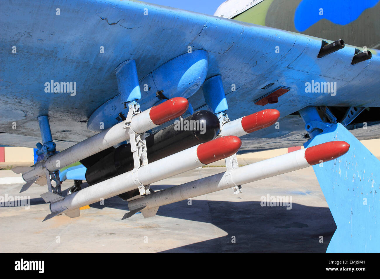 Rockets on Downed airplane Bay of Pigs Museum Playa Giron Cuba Stock Photo