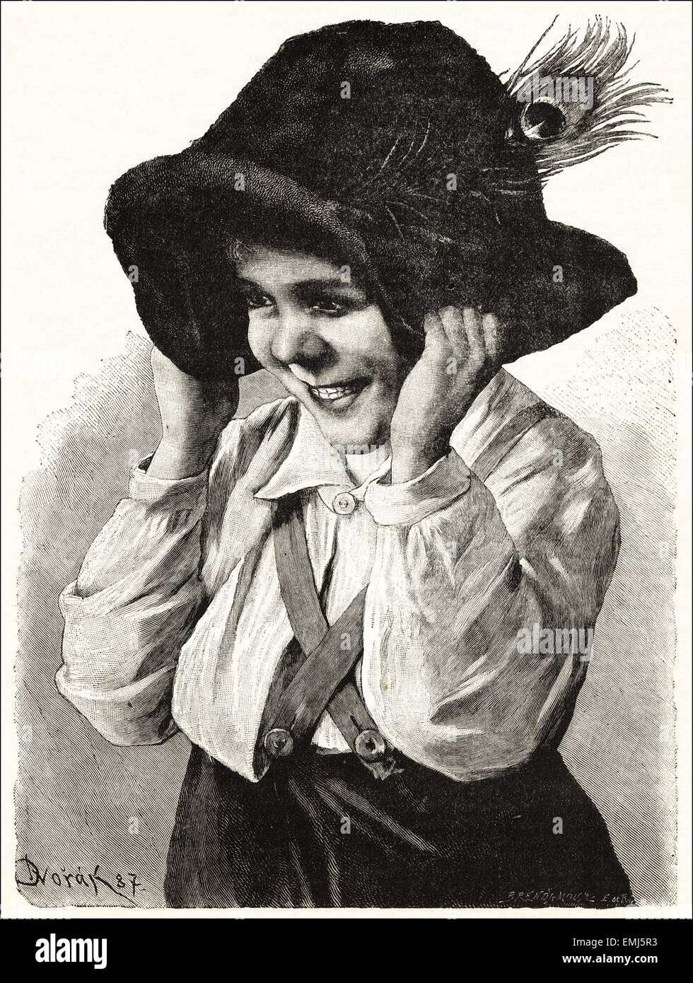 Victorian hat engraving hi-res stock photography and images - Alamy