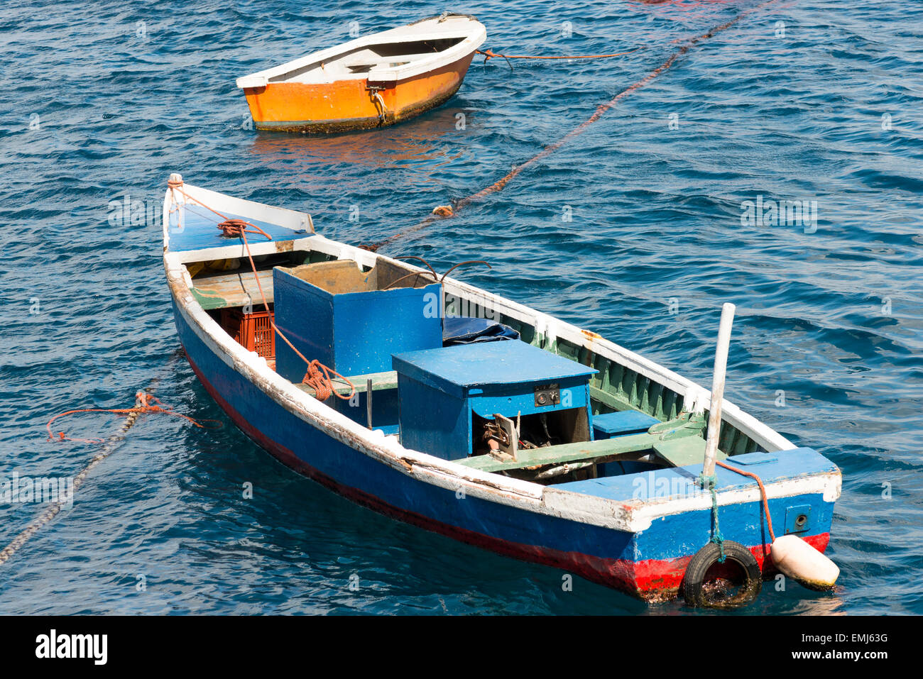 Local Fishing vessels in Jamestown Bay St Helena Island in the South