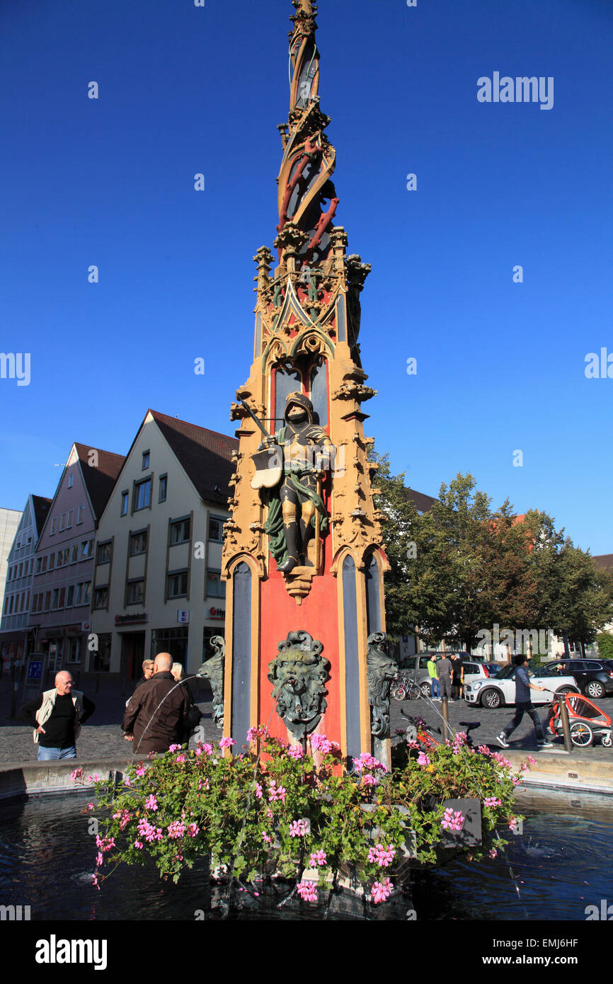 Germany BadenWürttemberg Ulm fountain street scene Stock Photo Alamy