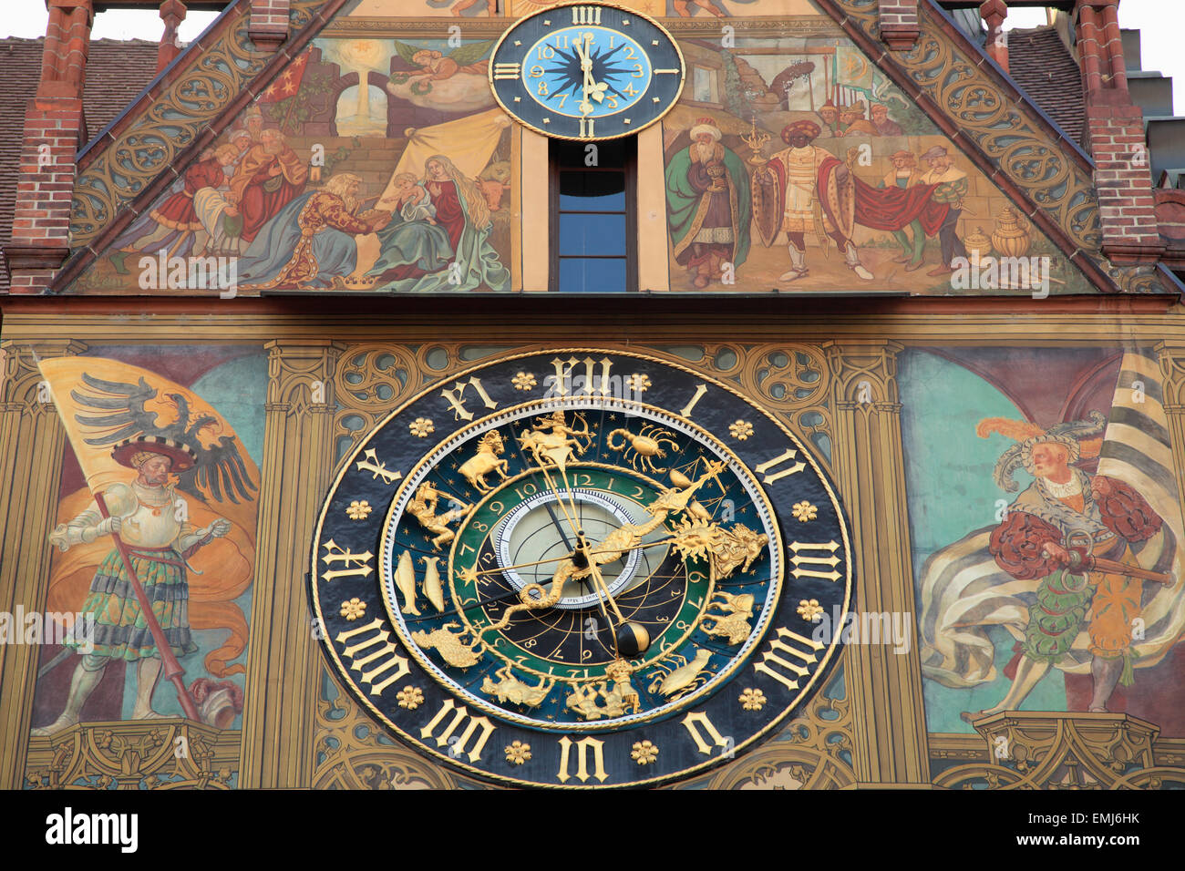 Germany Baden-Württemberg Ulm Town Hall astronomic clock Stock Photo