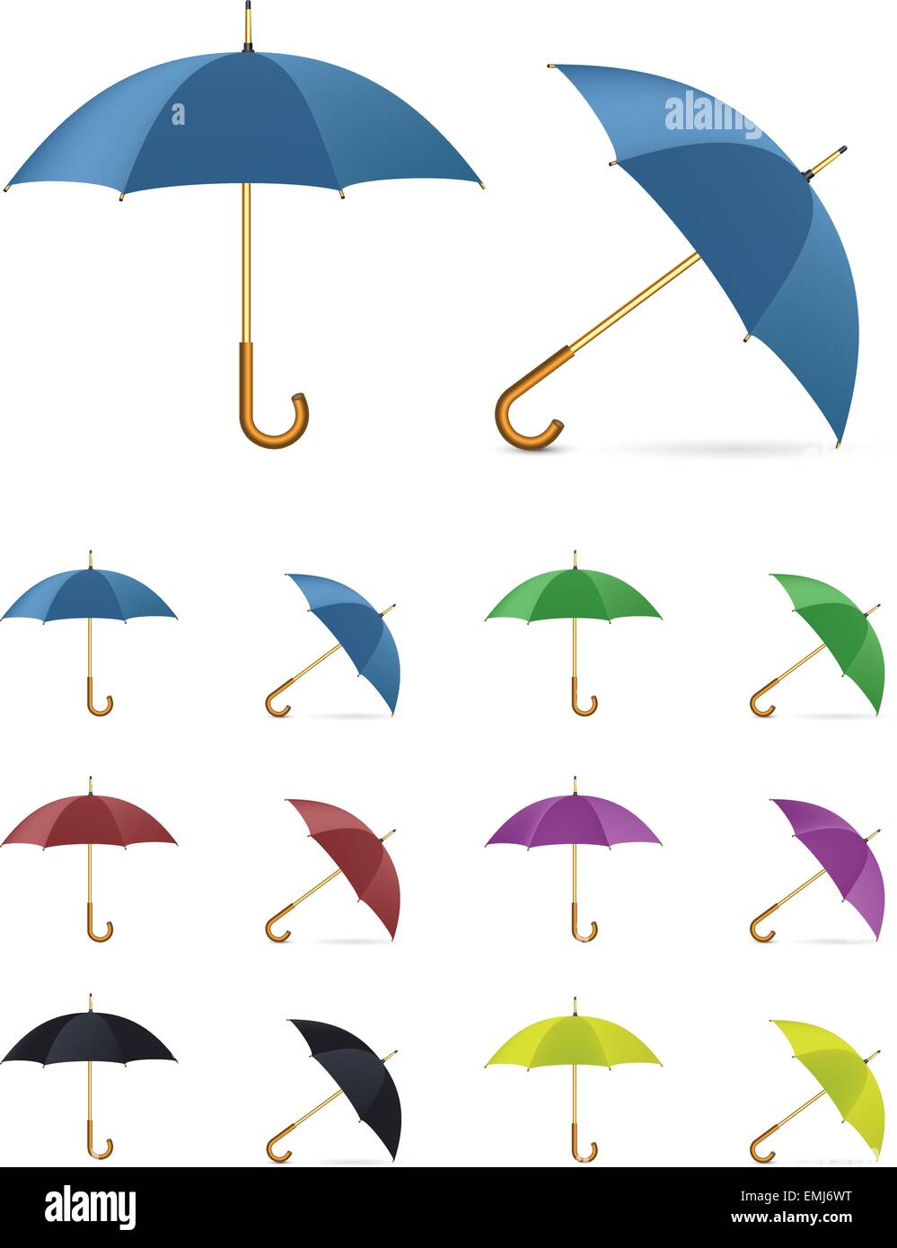 Realistic Vector Color Umbrellas on white background Stock Vector Image ...
