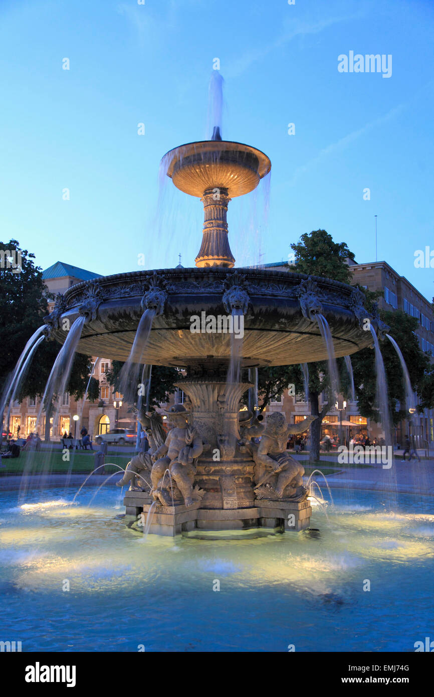 Germany Baden-Württemberg Stuttgart Schlossplatz fountain Stock Photo ...