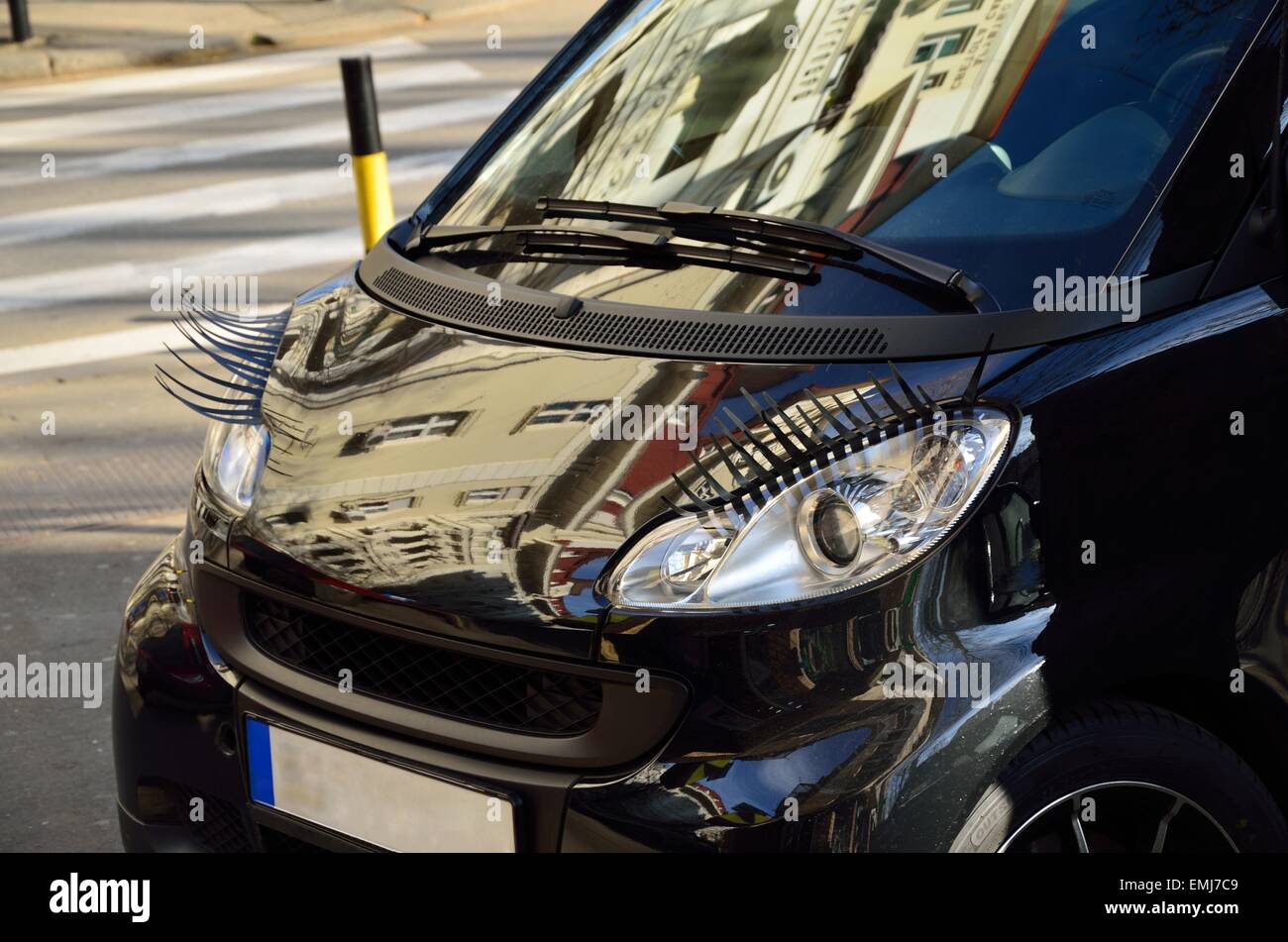 Car with eyelashes on headlights,as feminine symbol Stock Photo - Alamy