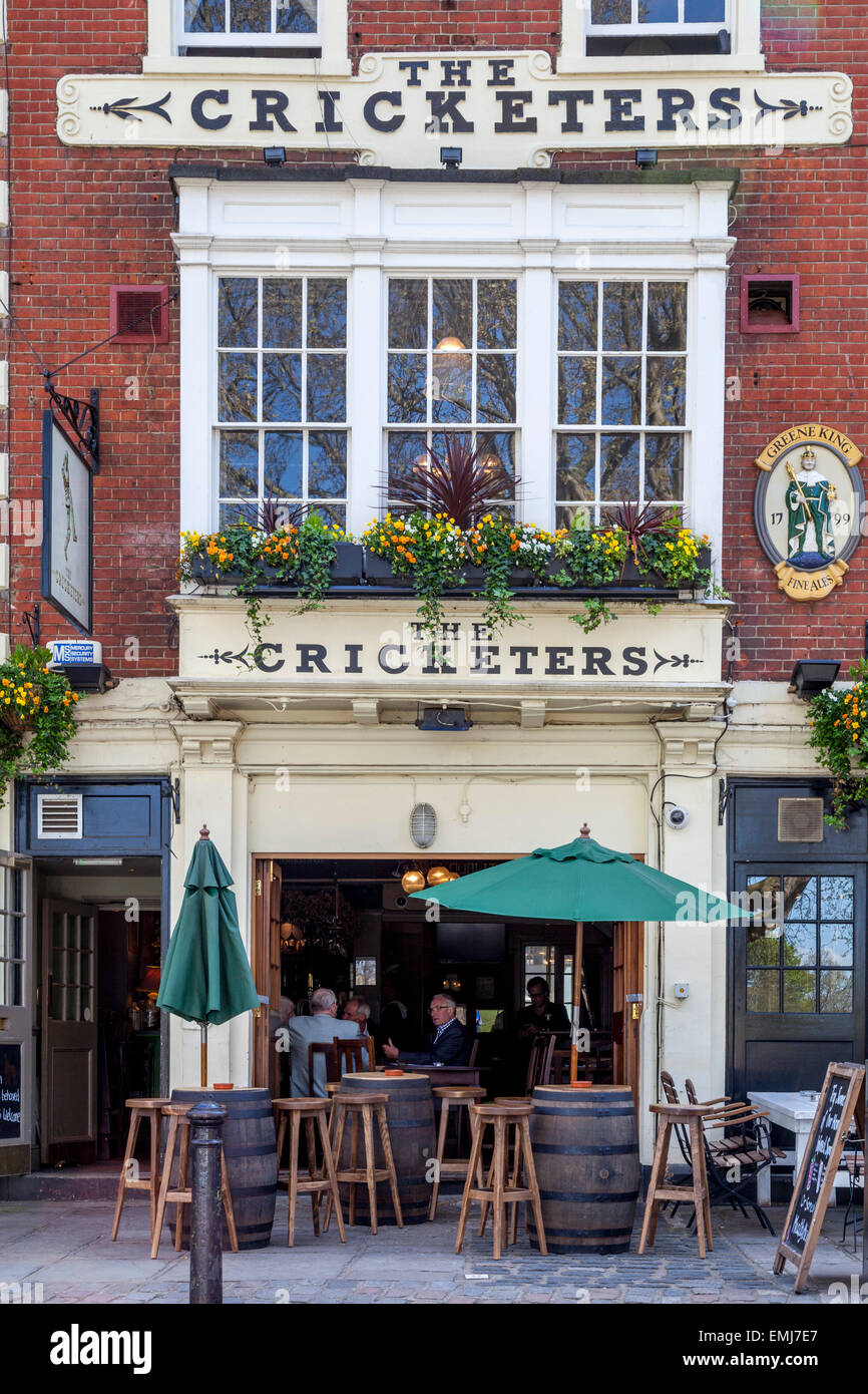 The Cricketers Pub, Richmond Green, Richmond Upon Thames, London, England Stock Photo