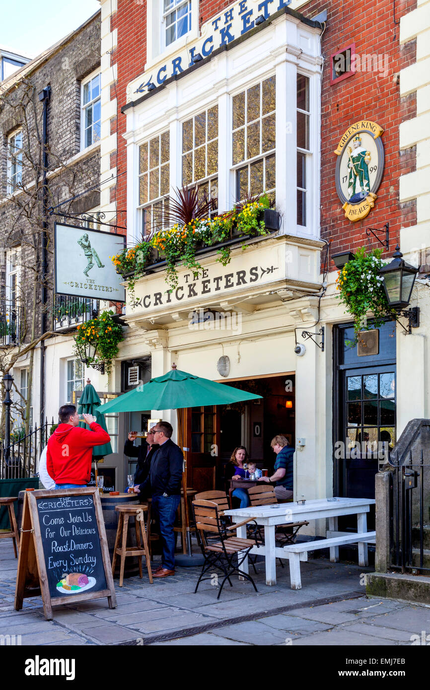 The Cricketers Pub, Richmond Green, Richmond Upon Thames, London, England Stock Photo