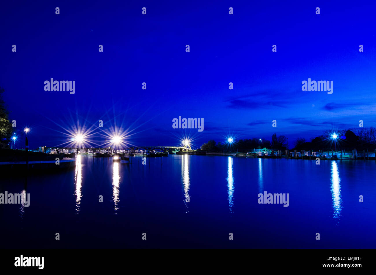 The night view of the island
