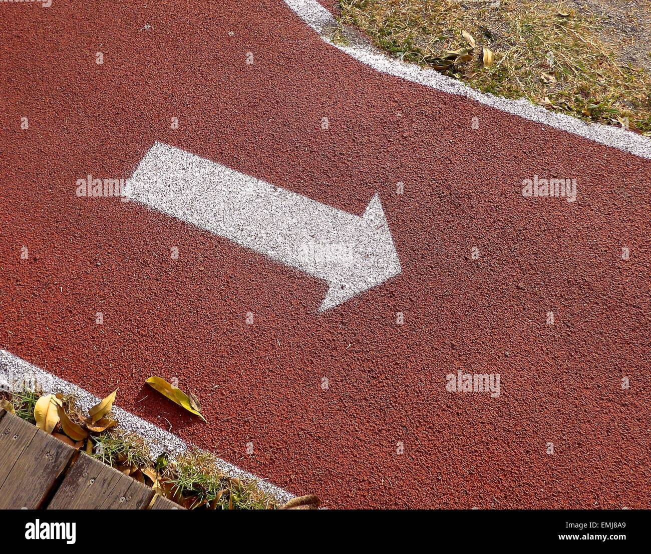 The running track closeup at a playground Stock Photo