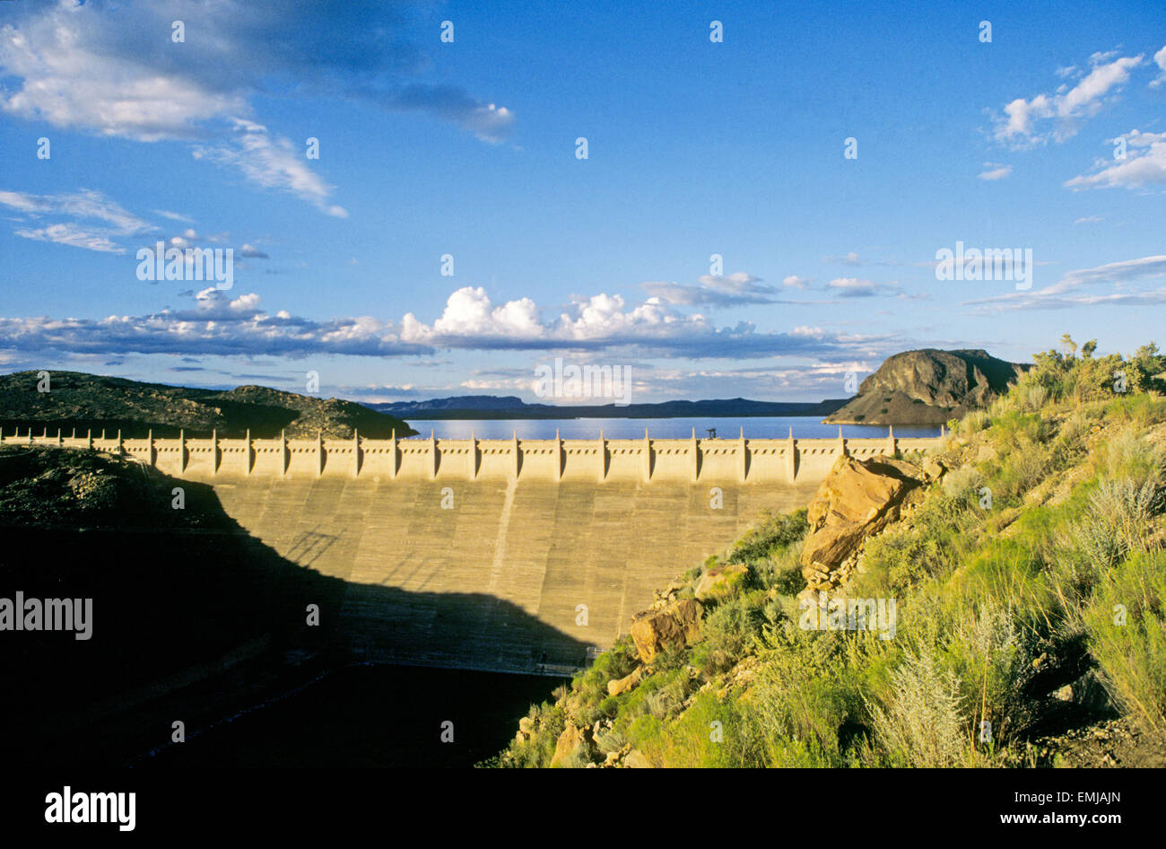Elephant Butte Dam, holding back Elephant Butte Reservoir, on the Rio
