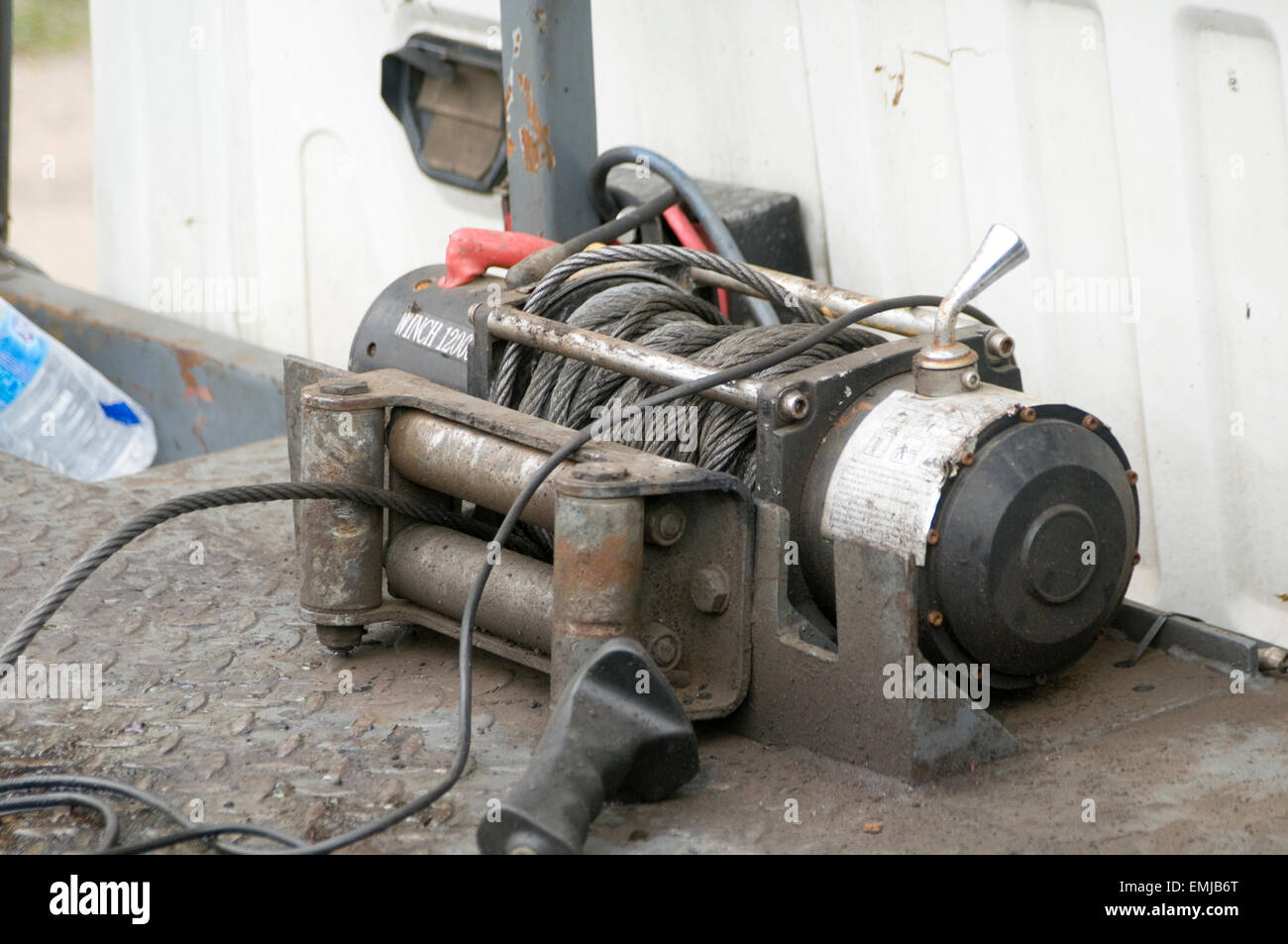 winch winches cable cables electric motor motors winching Stock Photo Alamy