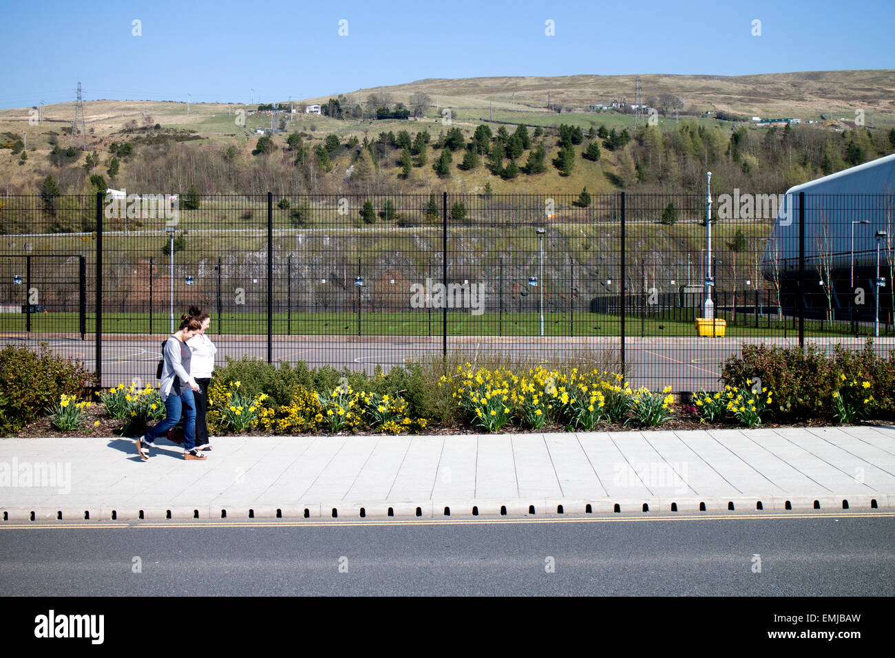 Ebbw Vale Sports Centre outdoor pitches, Blaenau Gwent, Wales, UK Stock