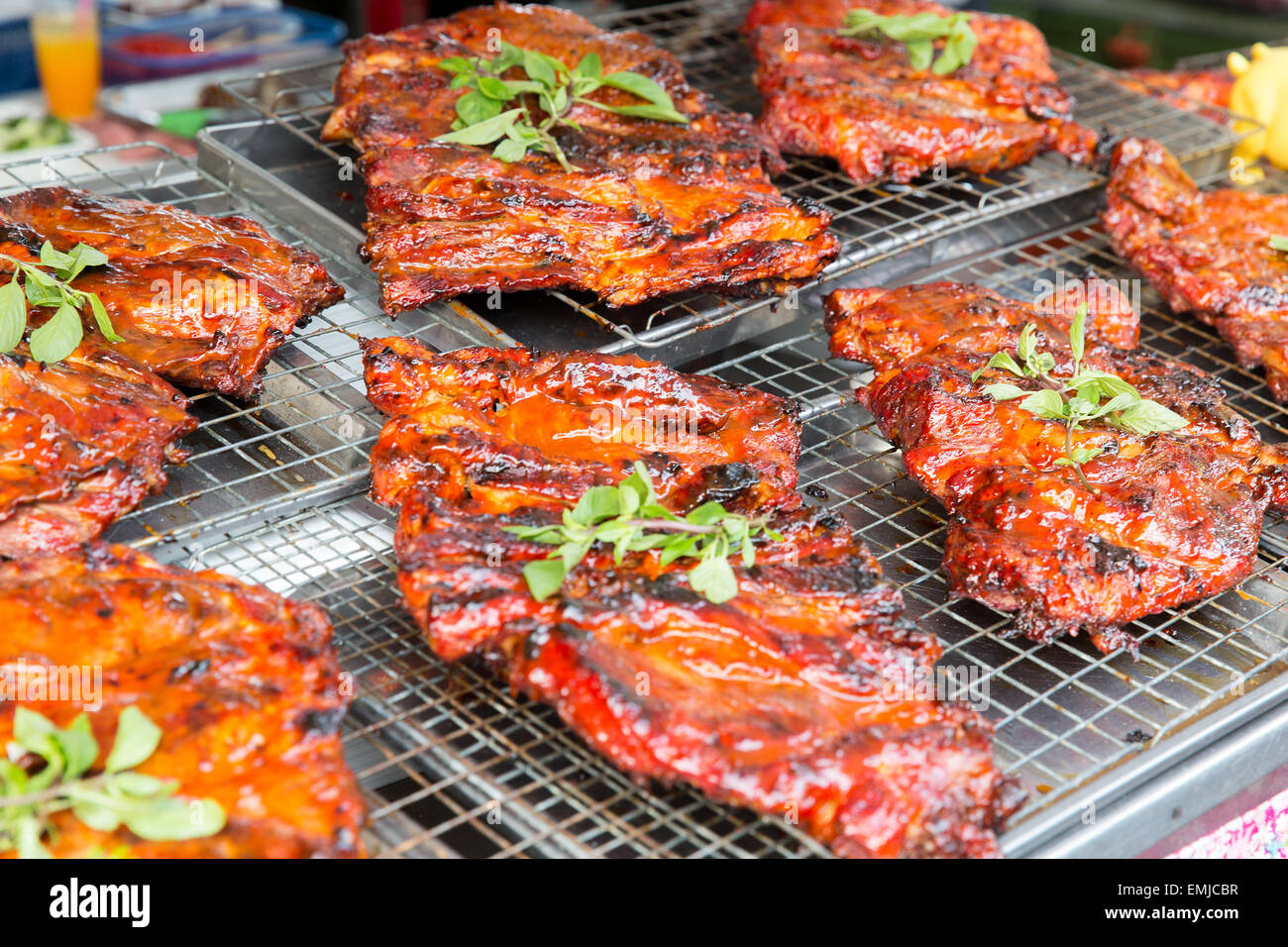 meat grill at street market Stock Photo Alamy