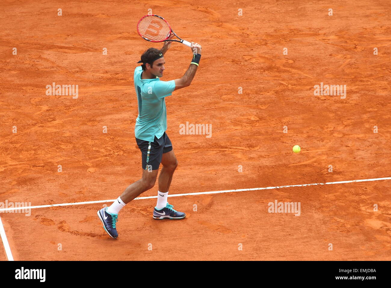 Roger Federer - 16.04.2015 - Tournoi de Monte Carlo - Masters 1000 .Photo :  Serge Haouzi/Icon Sport Stock Photo - Alamy