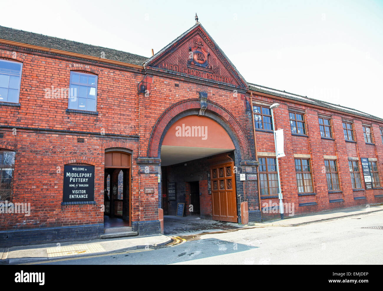 The entrance to Burleigh Middleport pottery factory StokeonTrent
