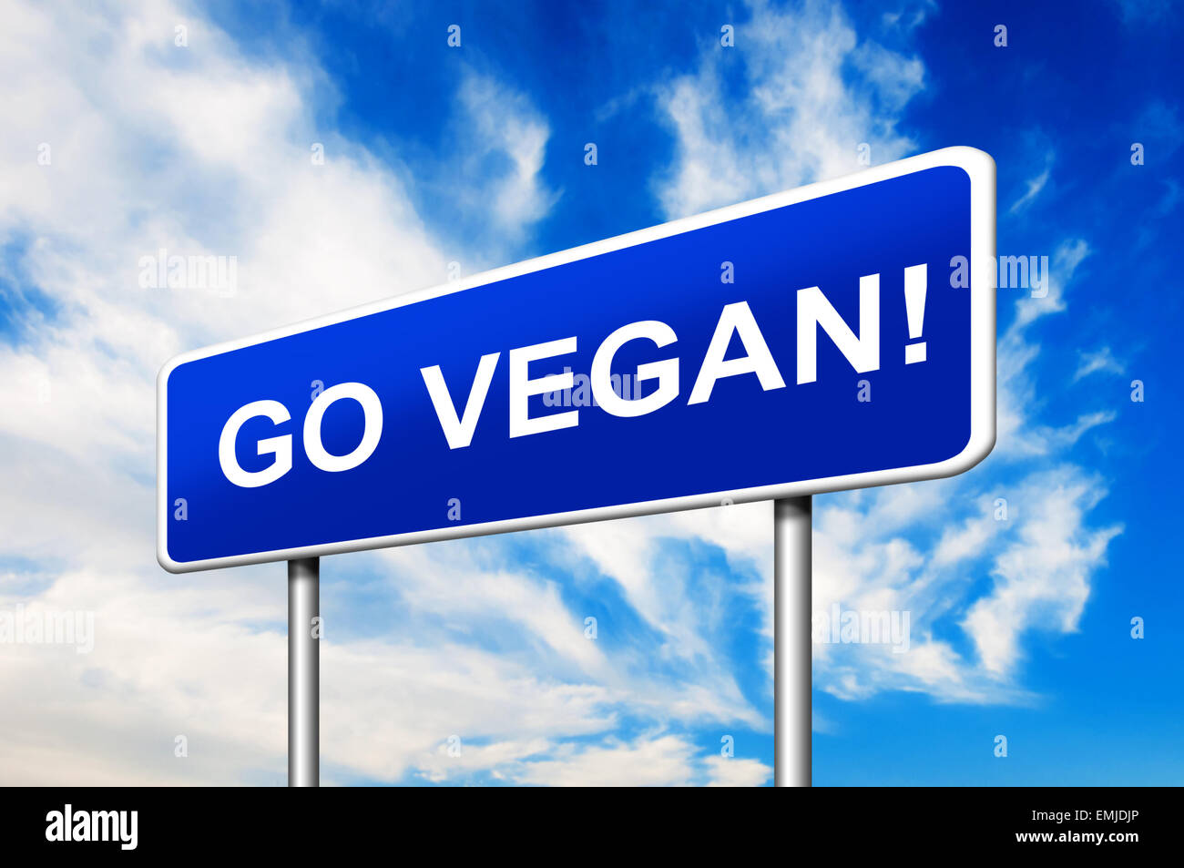 Go Vegan Road Sign Stock Photo