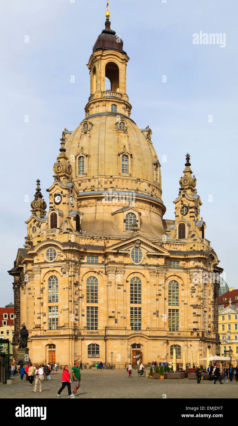 Germany, Saxony, Dresden, Frauenkirche, Church of Our Lady, Stock Photo