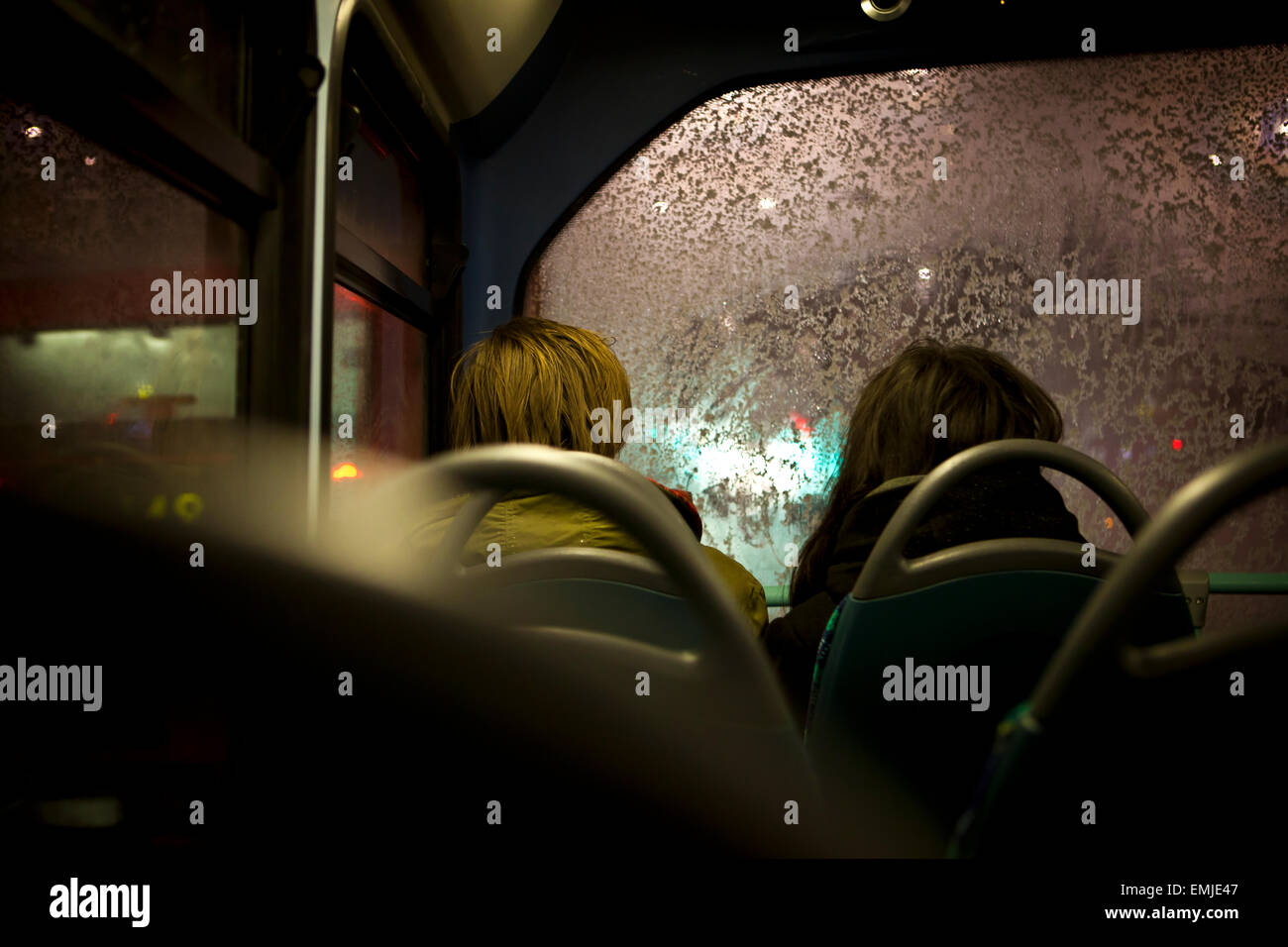 Bus in winter Stock Photo