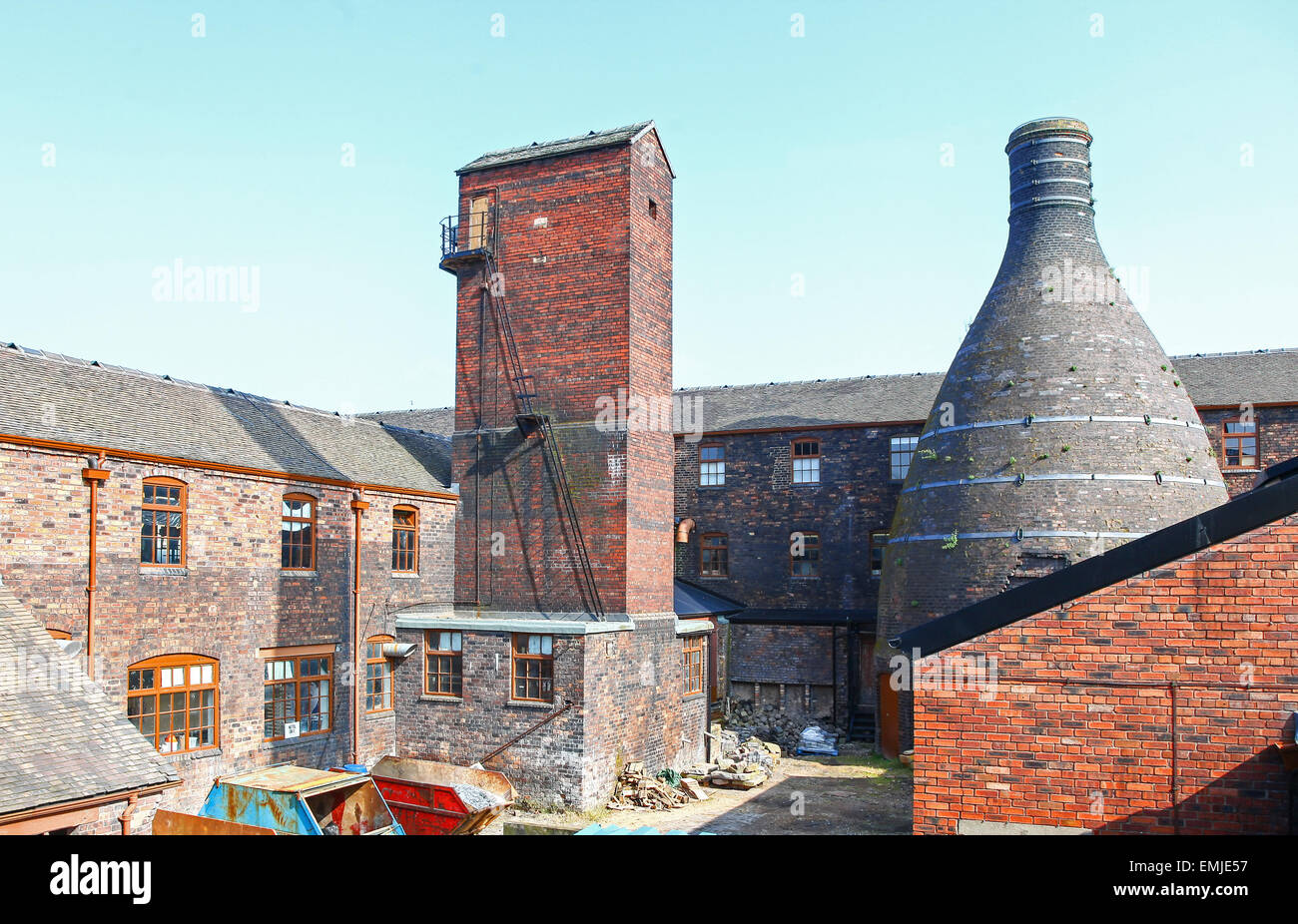 Bottle oven or kiln and drying tower at Burleigh Middleport pottery factory StokeonTrent