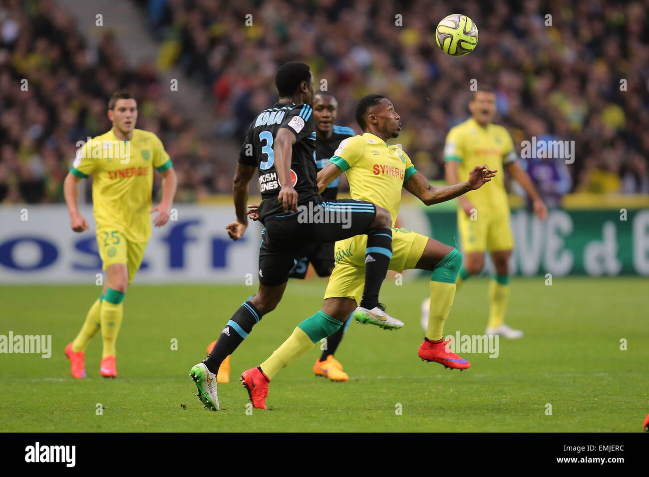 Serge GAKPE/Nicolas NKOULOU - 17.04.2015 - Nantes/Marseille - 33eme journee  de Ligue 1.Photo : Vincent Michel/Icon Sport Stock Photo - Alamy