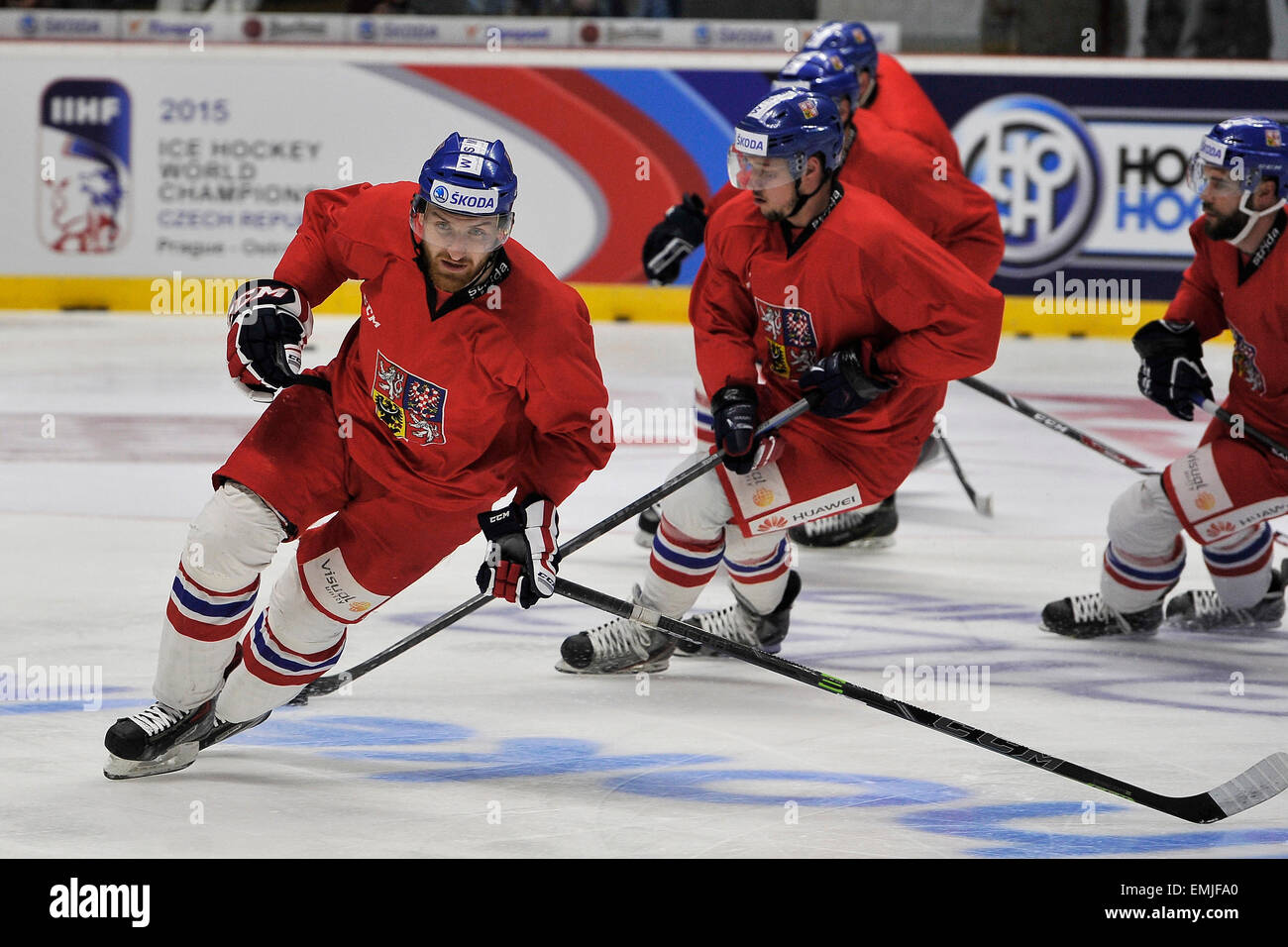 Znojmo, Czech Republic. 21st Apr, 2015. Czech National Hockey Team