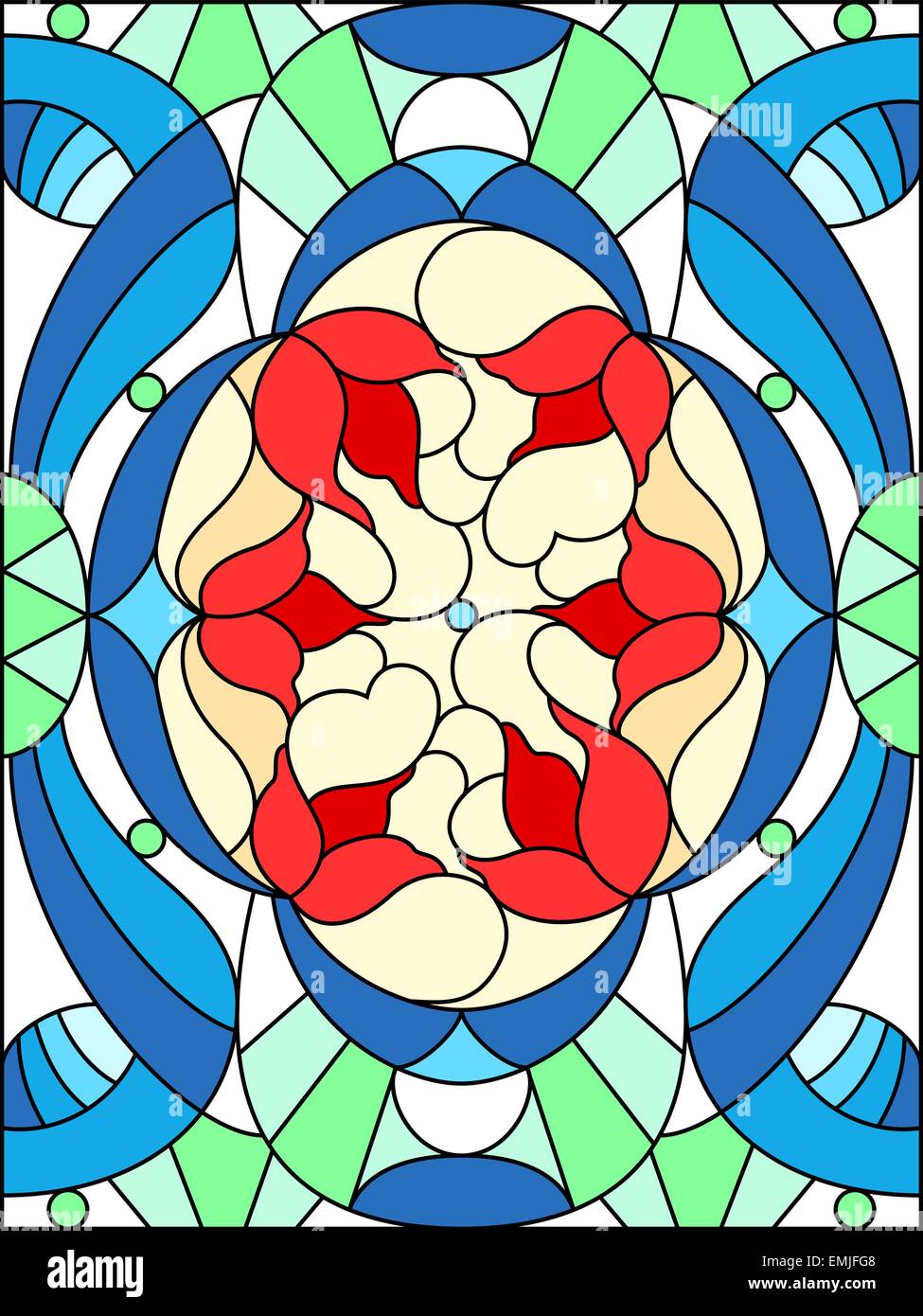Flowers Composition Floral Pattern For Stained Glass Window Stock Vector Image Art Alamy