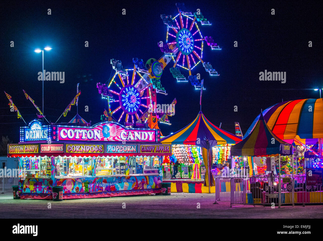 Amusement park at the Clark County Fair and Rodeo held in Logandale