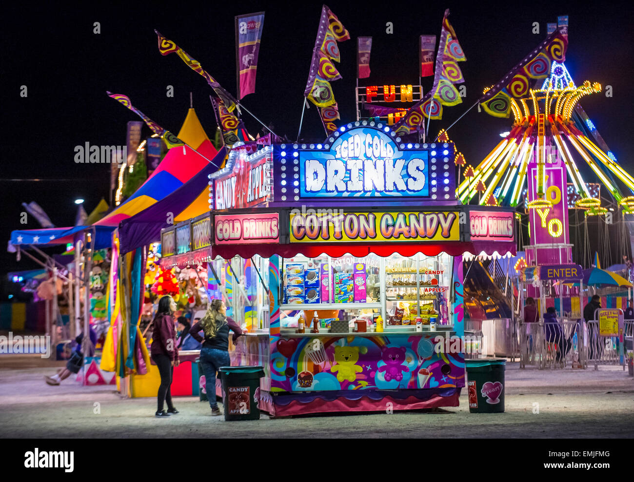 Amusement park at the Clark County Fair and Rodeo held in Logandale