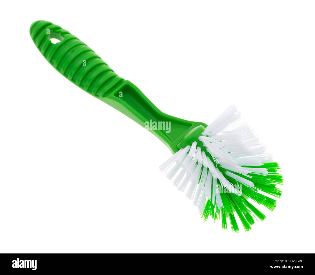 A new bristle cleaning brush on a white background. Stock Photo