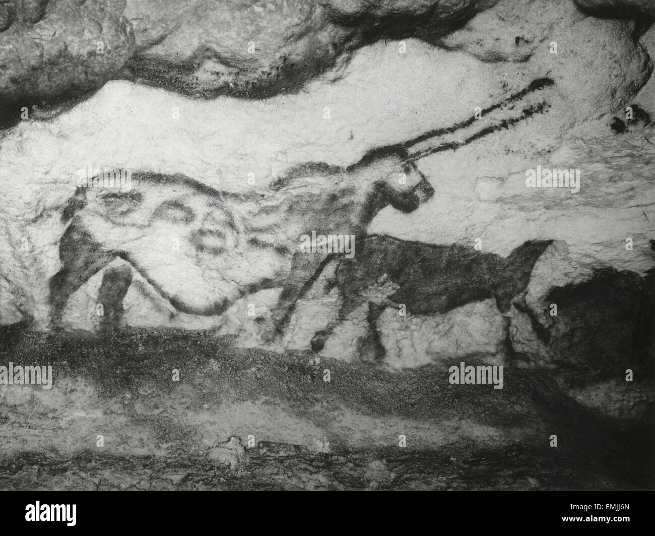 Prehistoric Cave Painting, Lascaux, France, “Images Préhistoriques”, Film Still, 1955, Arcady et Rowe Stock Photo