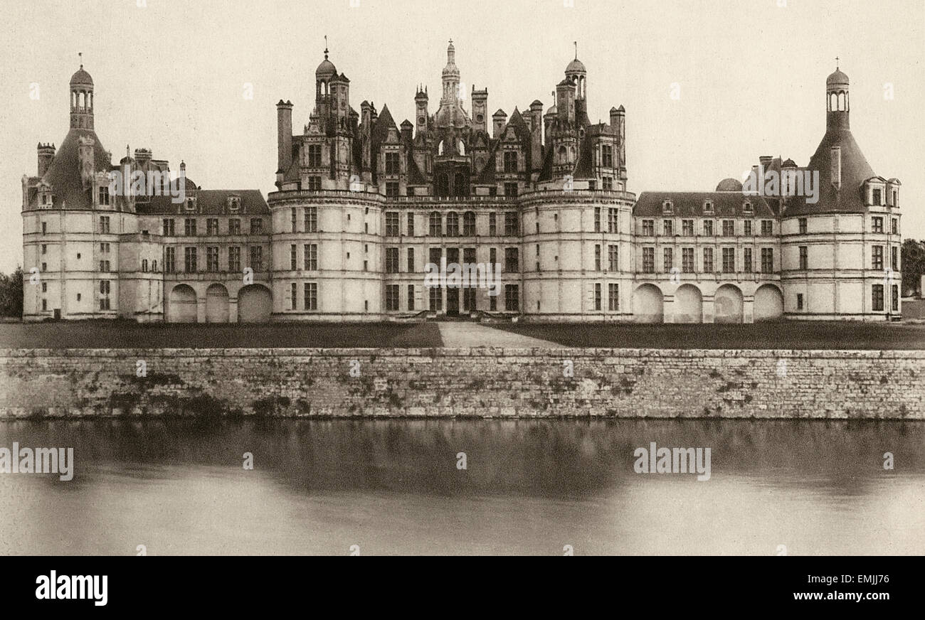 Chateau de Chambord, Chambord, France, circa 1913 Stock Photo