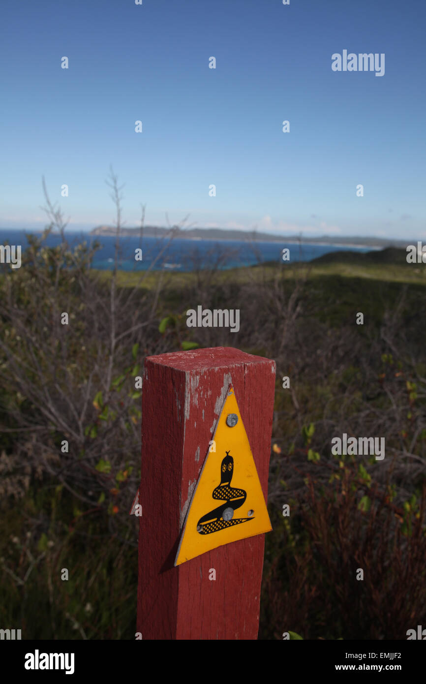 Bibbulmun Trail in William Bay National Park Western Australia trail marker signpost Stock Photo