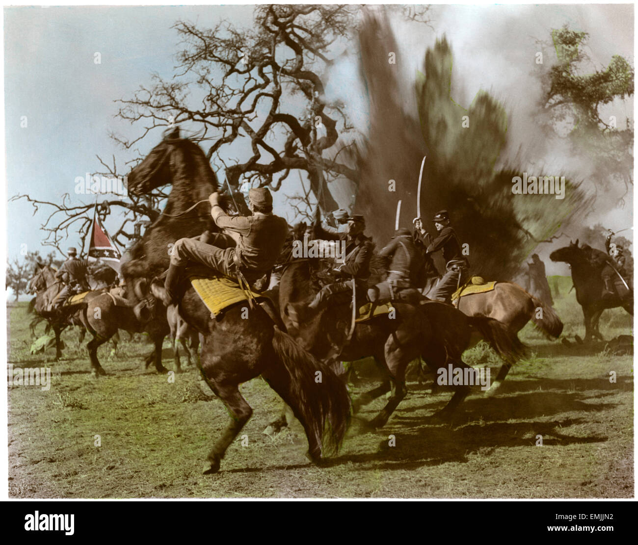 American Civil War Battle, on-set of the film “Of Human Hearts”, Directed by Clarence Brown, 1938 Stock Photo