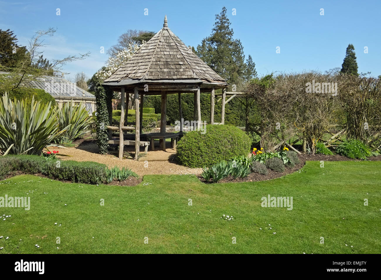 pergola and gardens at Castle Ashby House in Northamptonshire United