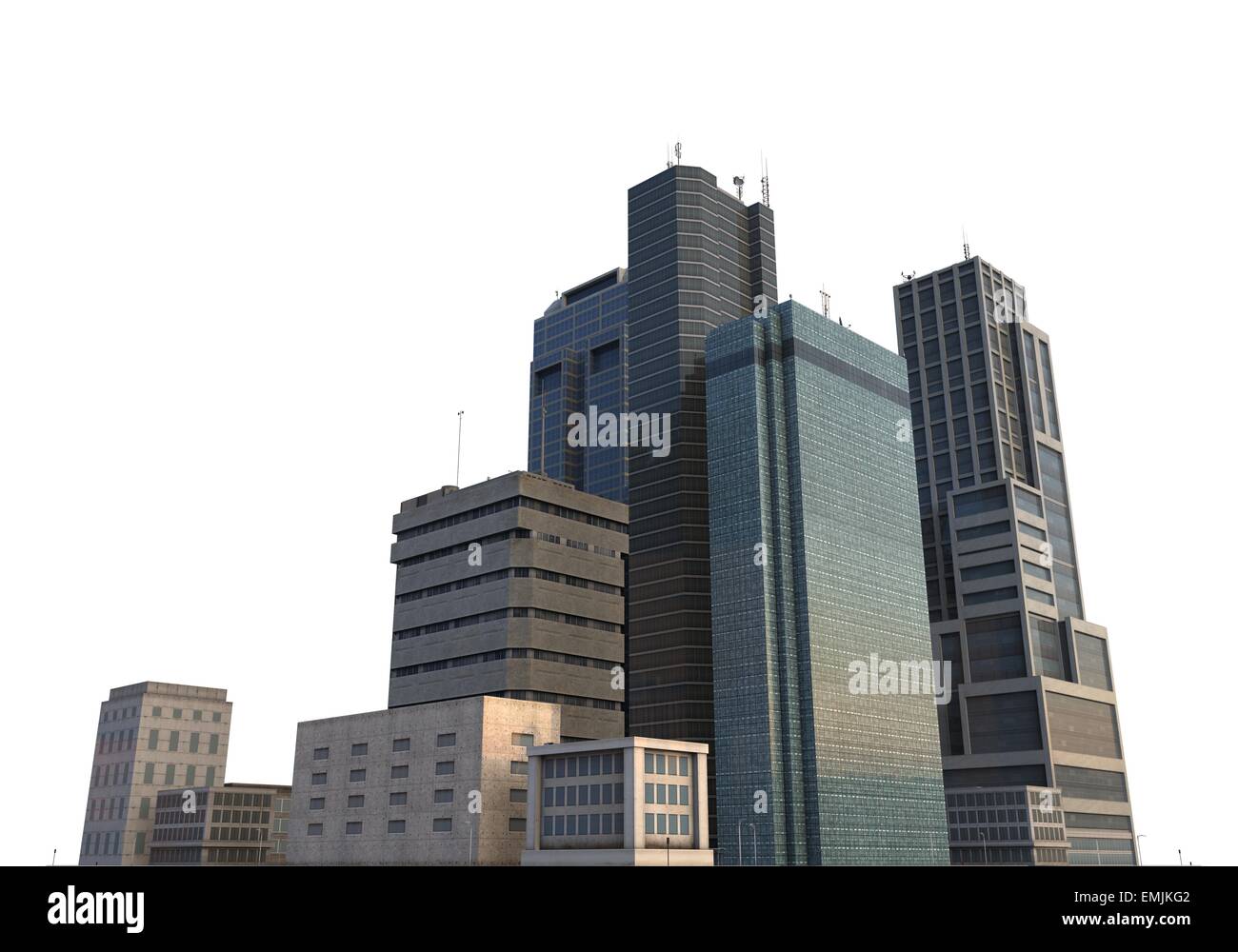 City Buildings Isolated On White Stock Photo - Alamy