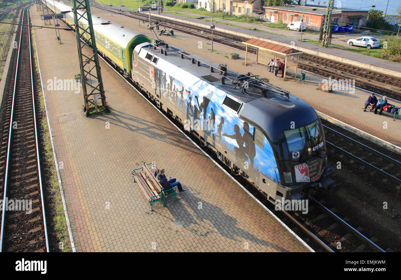 Hungary Komárom train transportation Stock Photo