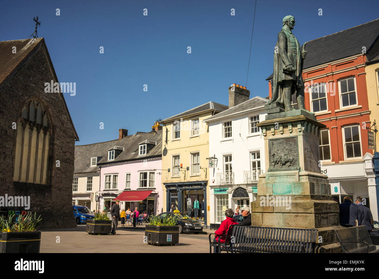 Brecon town in the Brecon Beacons Wales Stock Photo