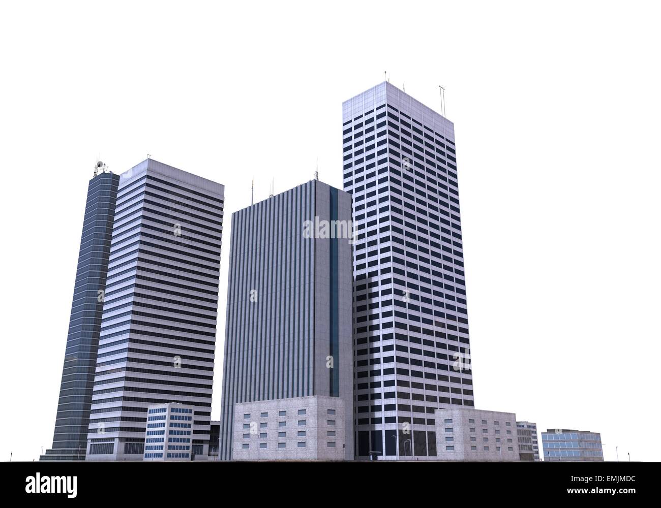 City Buildings Isolated On White Stock Photo - Alamy