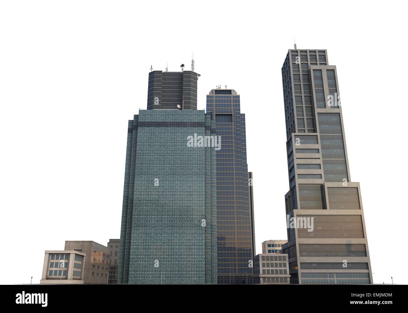 City Buildings Isolated On White Stock Photo - Alamy
