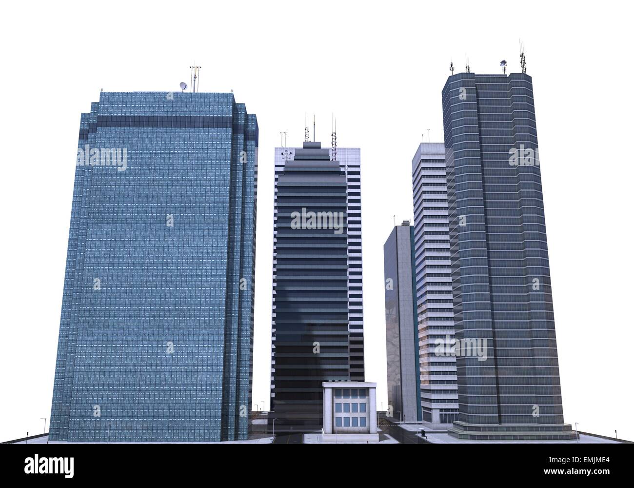 City Buildings Isolated On White Stock Photo - Alamy
