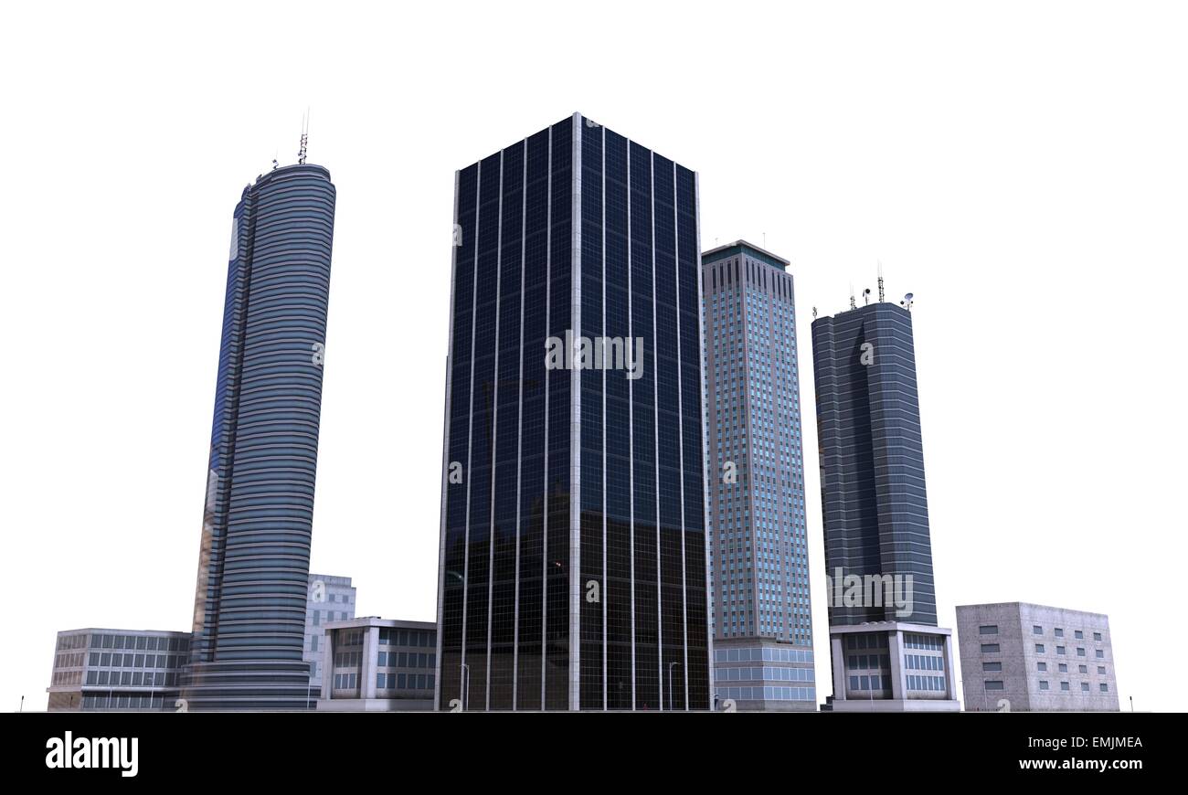 City Buildings Isolated On White Stock Photo - Alamy