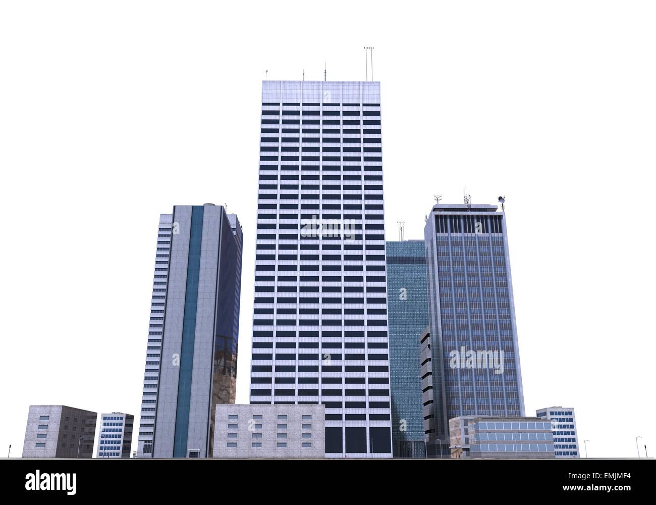 City Buildings Isolated On White Stock Photo - Alamy